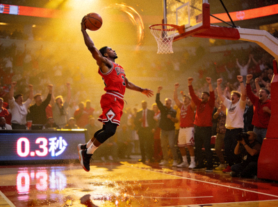 篮球比赛最后时刻绝杀瞬间