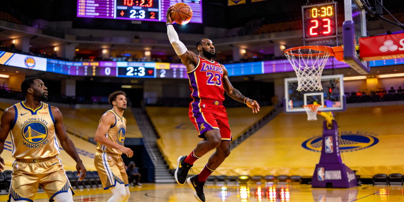 詹姆斯关键三分绝杀勇士的精彩瞬间